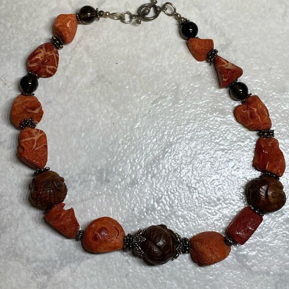 𝅺VINTAGE natural sponge coral necklace - Picture 3 of 3